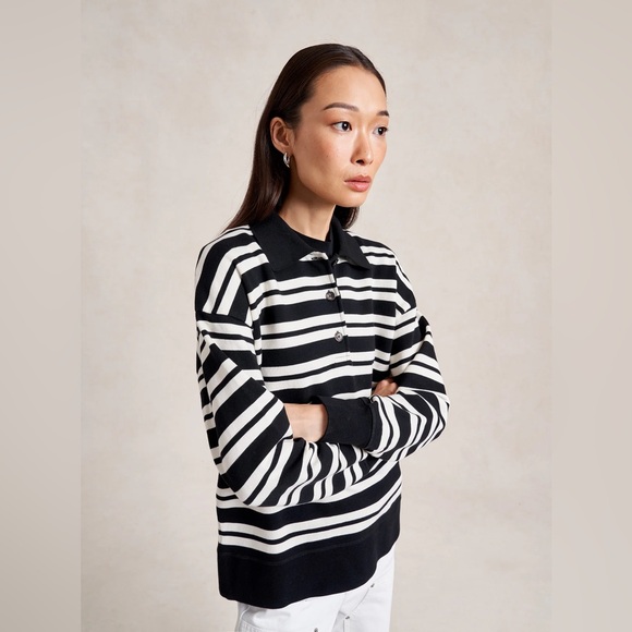 La Ligne Tops - La Ligne Striped Howard Polo Sweatshirt sz M